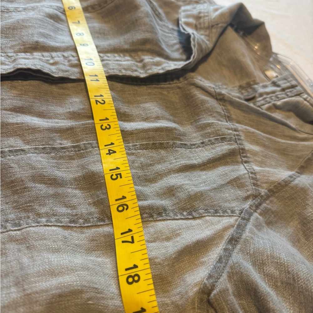 EILEEN FISHER Charcoal W Small Linen Blazer lightweight‎ lagen look corporate - Picture 6 of 11